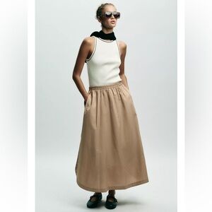 Zara Tan Maxi Dress Combination